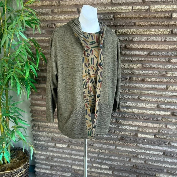 BETS by Canvasbacks Vintage 80s Hooded Jacket and Geometric Print Top Large - Picture 8 of 10